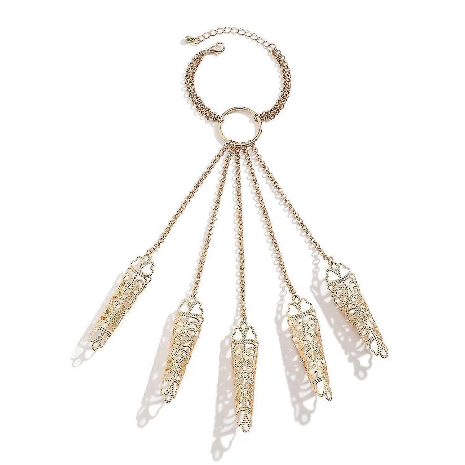 Gothic Ghost Finger Bracelet Punk Nail Chain Ring Bracelet Adjustable Finger Claw Gothic Ghost