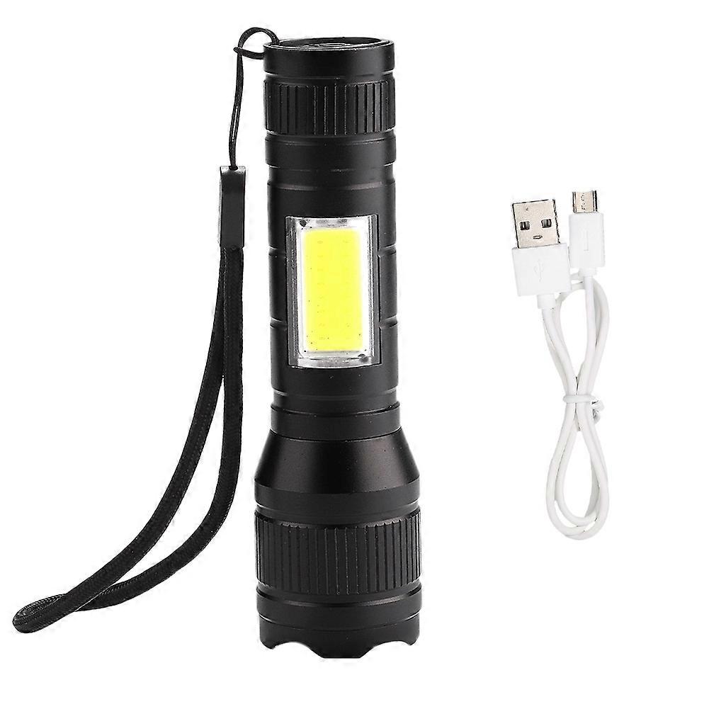 LED Telescopic Zoom Flashlight 3-Mode Adjustable Focus Outdoor Camping