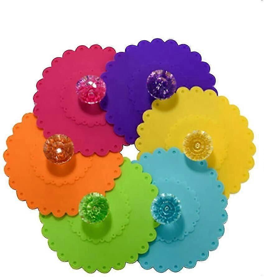 6-Pack Diamond-Shaped Silicone Cup Lids, Food-Grade Covers