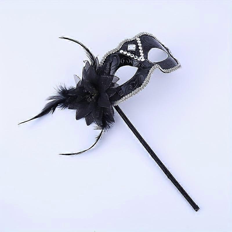 1 Pc Halloween Mask Venetian Carnival Side Flower Holding Mask Masquerade Party Stage Performance Plastic Mask