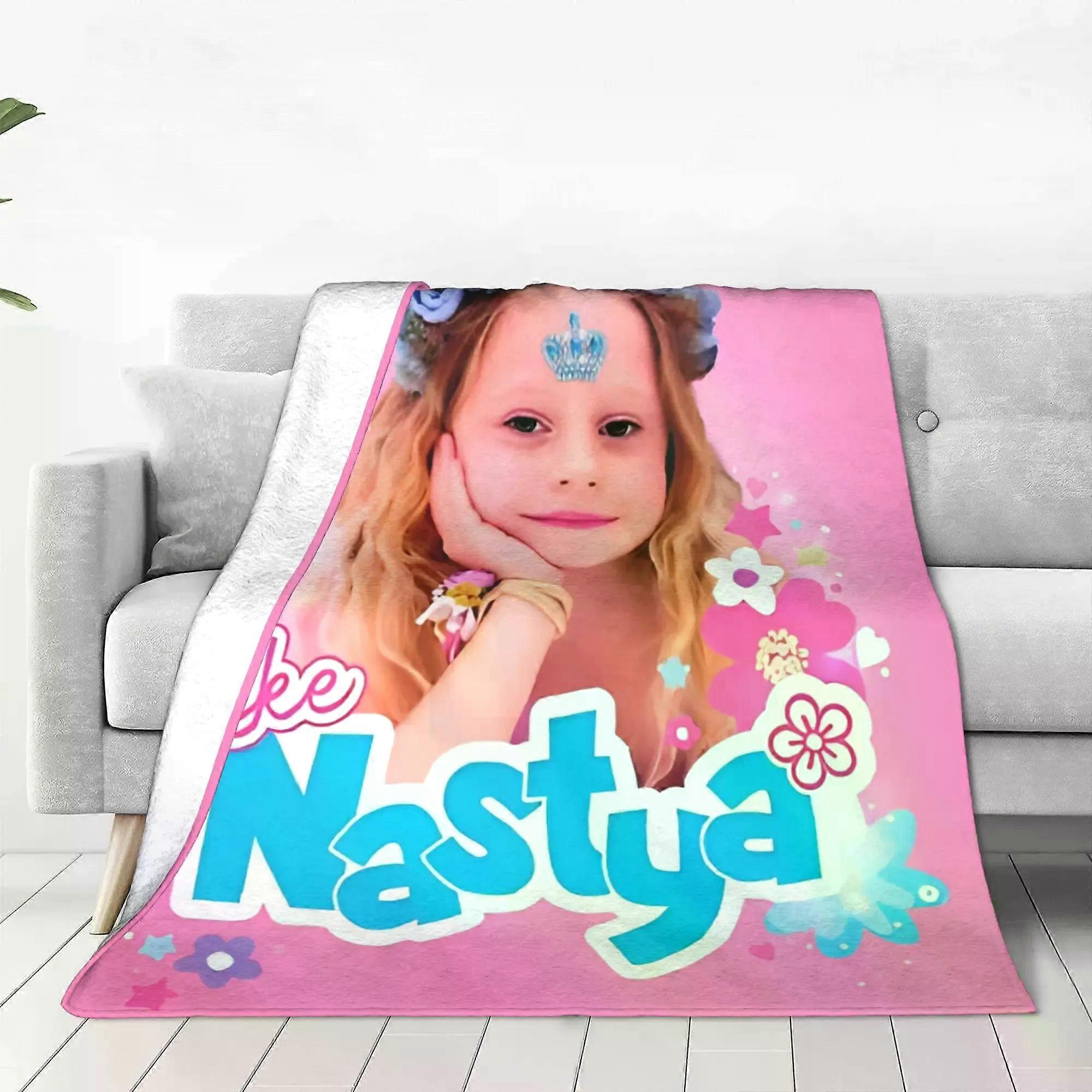 Like Nastya Girl Blanket Fleece All Season Lindo Manta Portátil Ligero Delgado para Cama Sofá Quilt