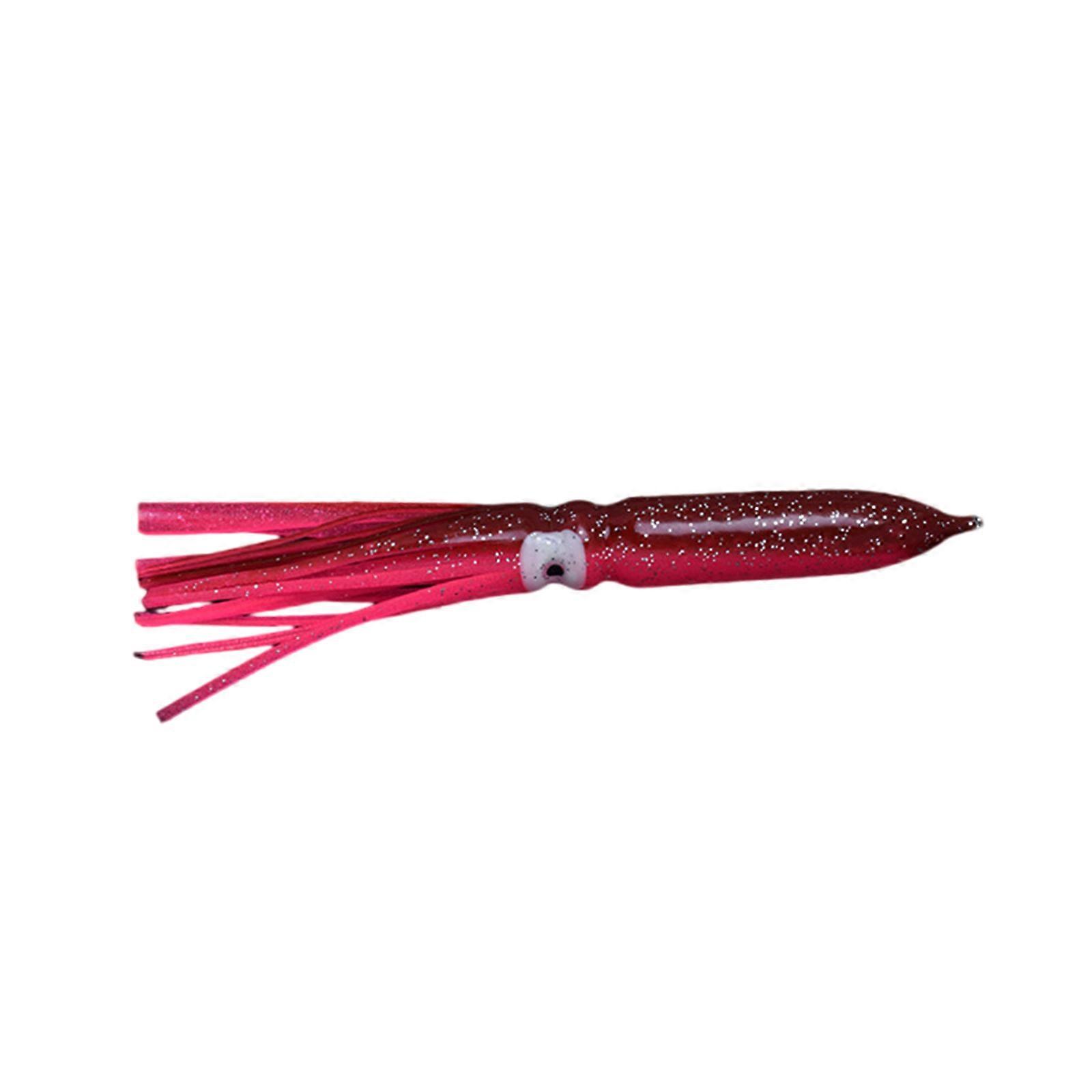 Leurre de pêche lumineux pour pieuvres, calamars, jupes, appâts souples, leurre de pêche à la traîne, matériel de pêche en eau salée, facile à utiliser, bordeaux