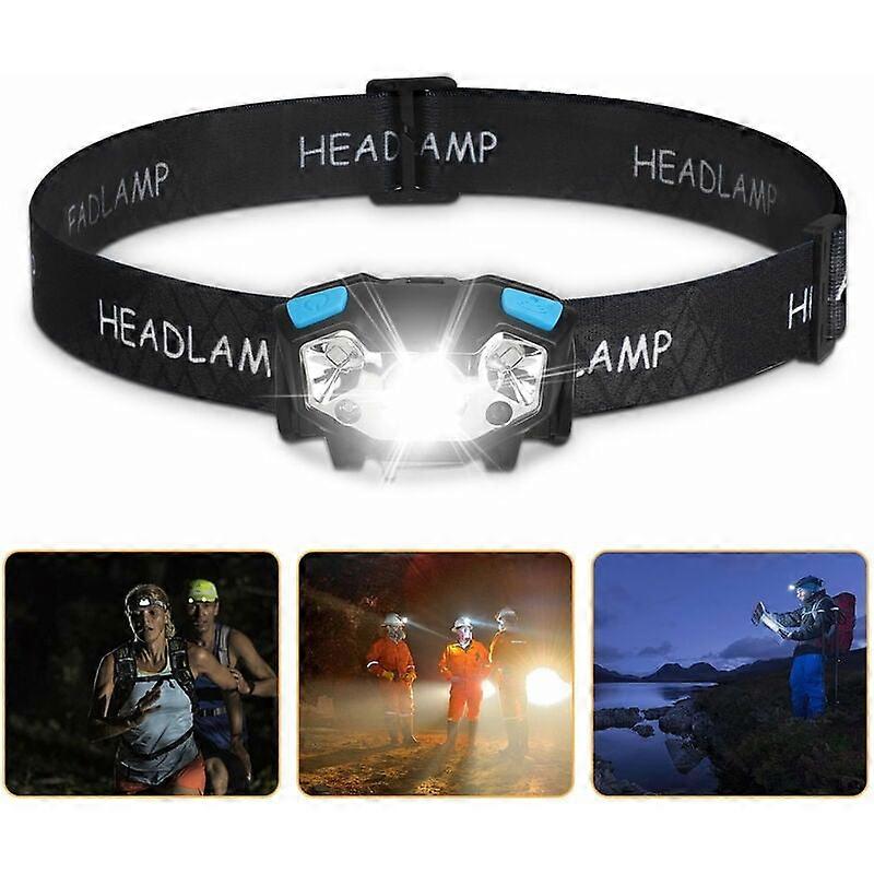Ultra Bright LED Headlamp, Adjustable, Water Resistant, Dual Switch, Rechargeable