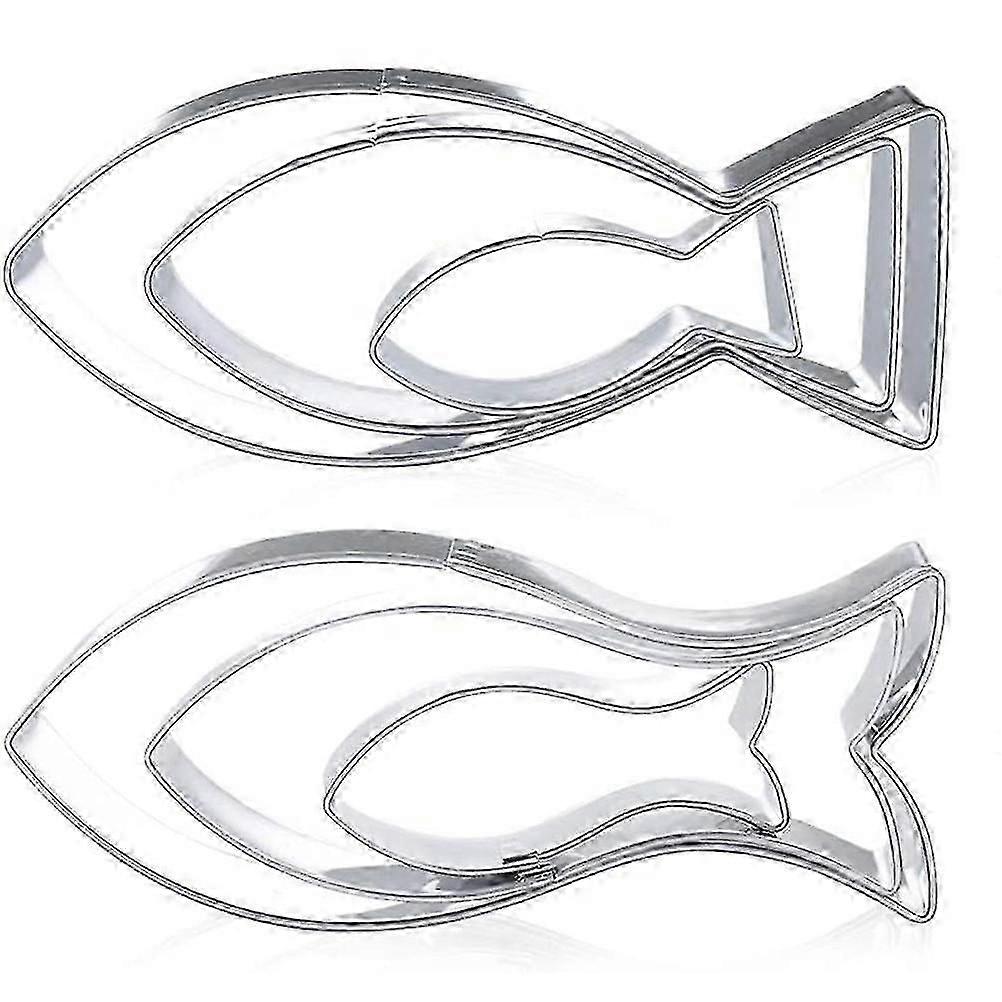 6stk / sæt rustfrit stål fisk kiks cutters fisk form cutters kiks cutter til bagning