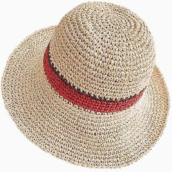 Solhatt Floppy stråhatt bred brätte vikbar UV-skydd hinkhatt sommar strandhatt för flickor kvinnor