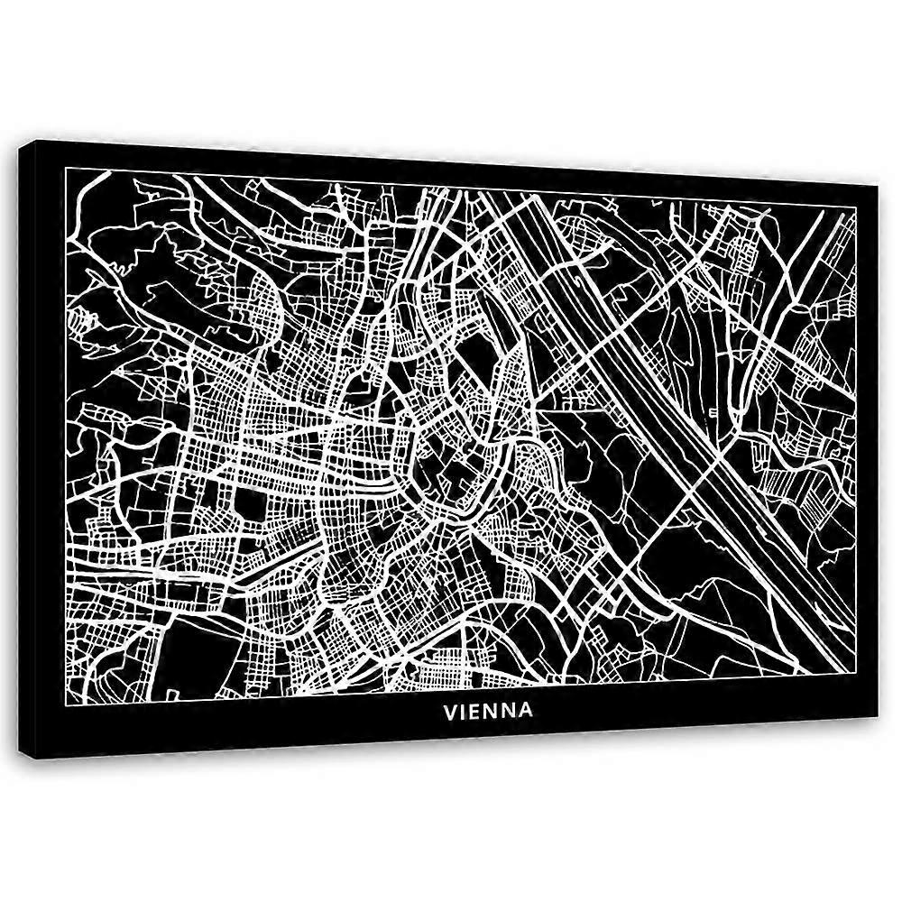 Leinwandbild, Wien - Stadtplan - 90x60