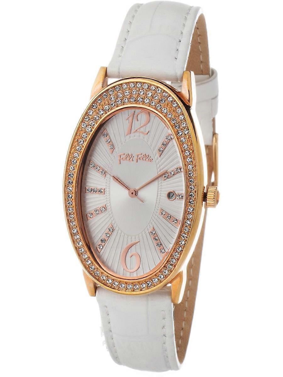 Folli Follie Weiß Echtes Leder WF2B012STWA Damenuhr