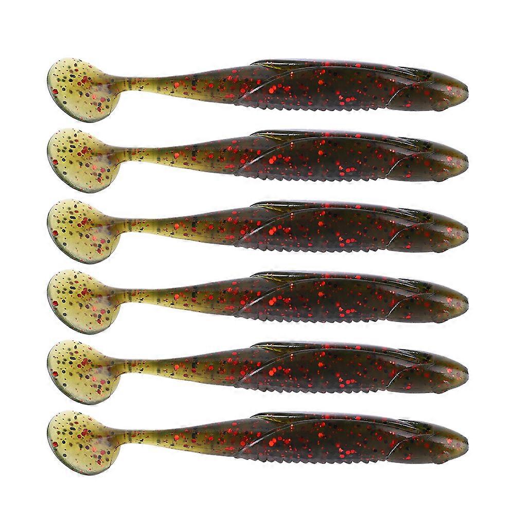 6g/10cm Green Black Lures Soft Fishing Artificial Lure Bait  False Bait T-tail Soft Bait Soft Fish Lead Head Hook Bait Combo