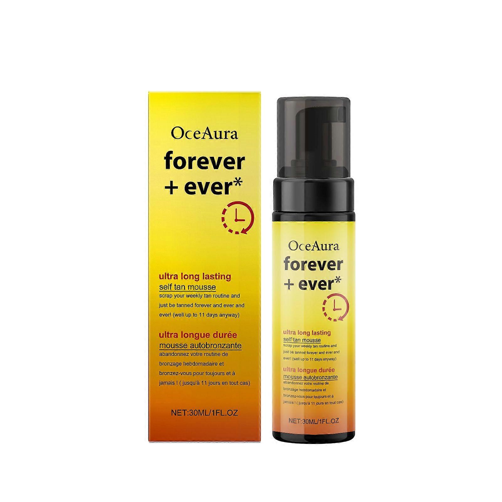 Ultra Long Lasting Self Tanner Mousse | Forever & Ever - Lasts Up to 11 Days, Fast, 1 Hour Express Sunless Tanning Foam, No Fake Tan Smell, Dark Bronz