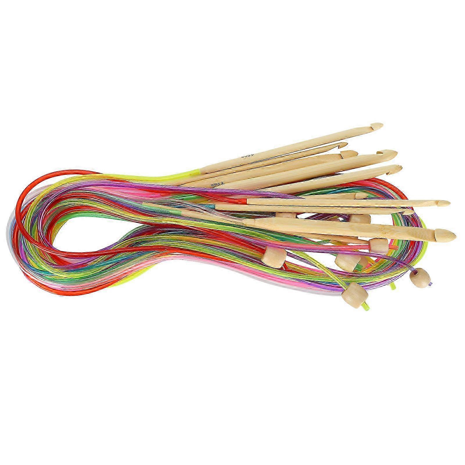 12Pcs Crochet Needlework Accessories 120cm Bamboo Circular Needle Double-Pointed