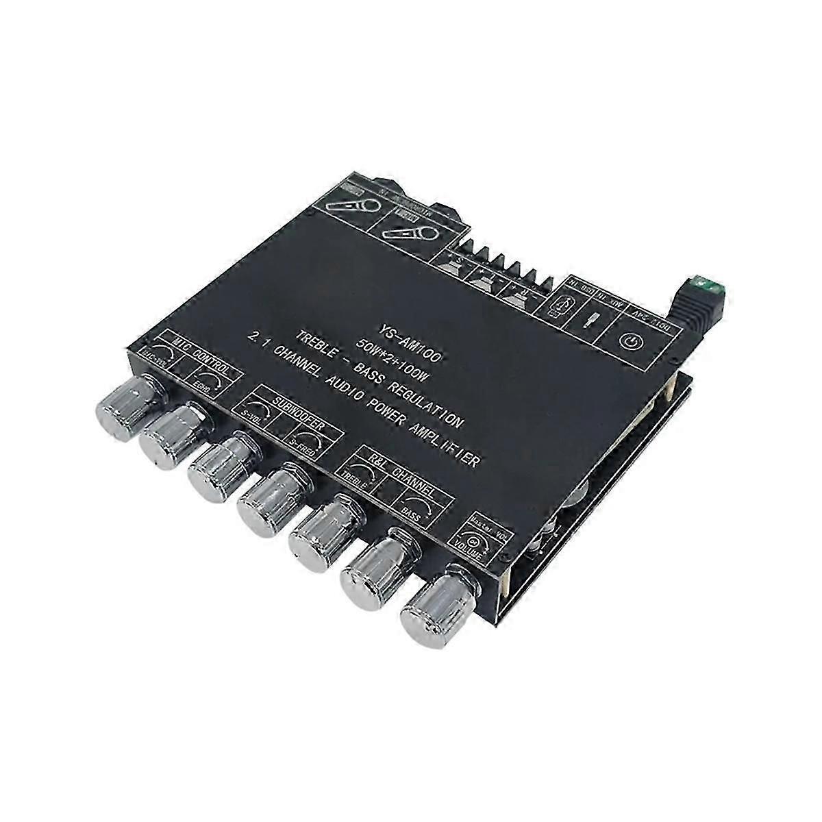 -AM100 KTV High Power Bluetooth Amplifier Board Microphone Sound All-In-One 2.1 Channel TPA3116D2 A