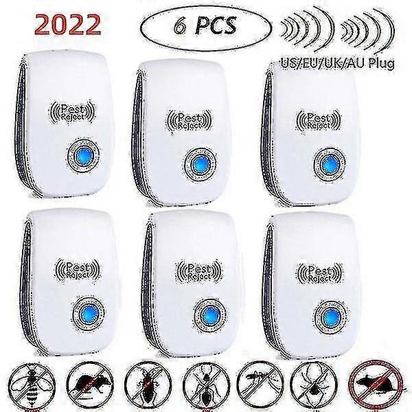 6 Pack Ultrasone Pest Repeller Control Elektronische Repeller Mosquito Muizen Rat Reject Insect Roach Ant Spider Flea Killer (us/uk/eu /au Plug)
