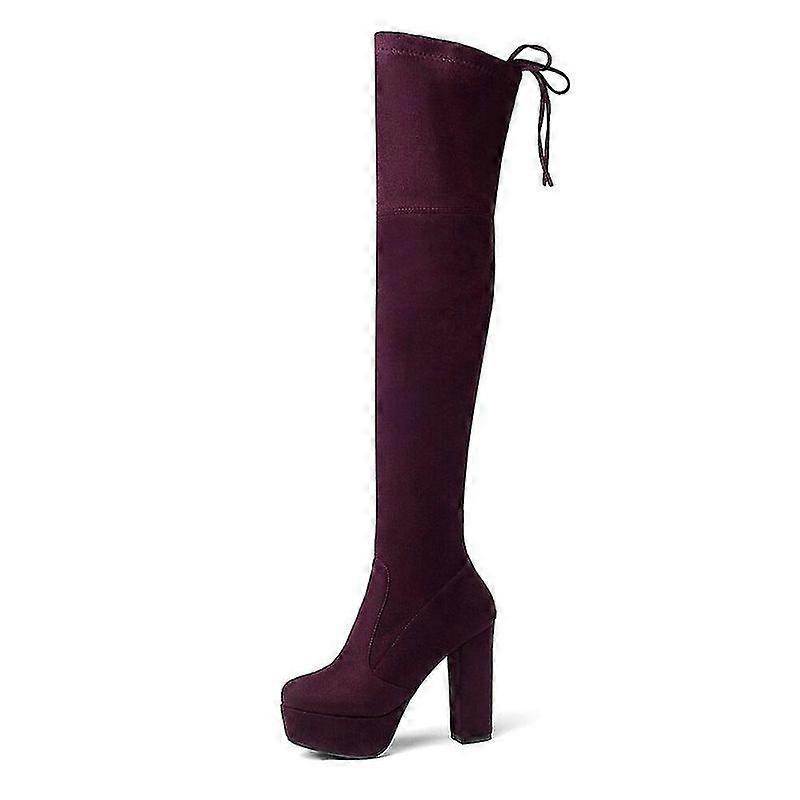 Lebanghui Size 34-43 New Over The Knee Boots Suede Thigh High Platform Boots Slim Sexy Women Ladies Winter Boots Custom Made