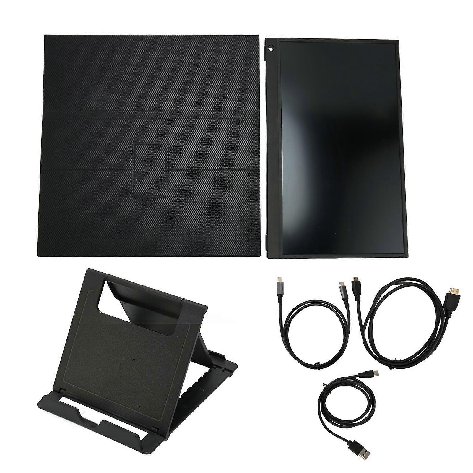 Portable Monitor 15.6in IPS Type C Port Multiple Modes Plug and Play External Mobile Screen for Laptop Office Travel