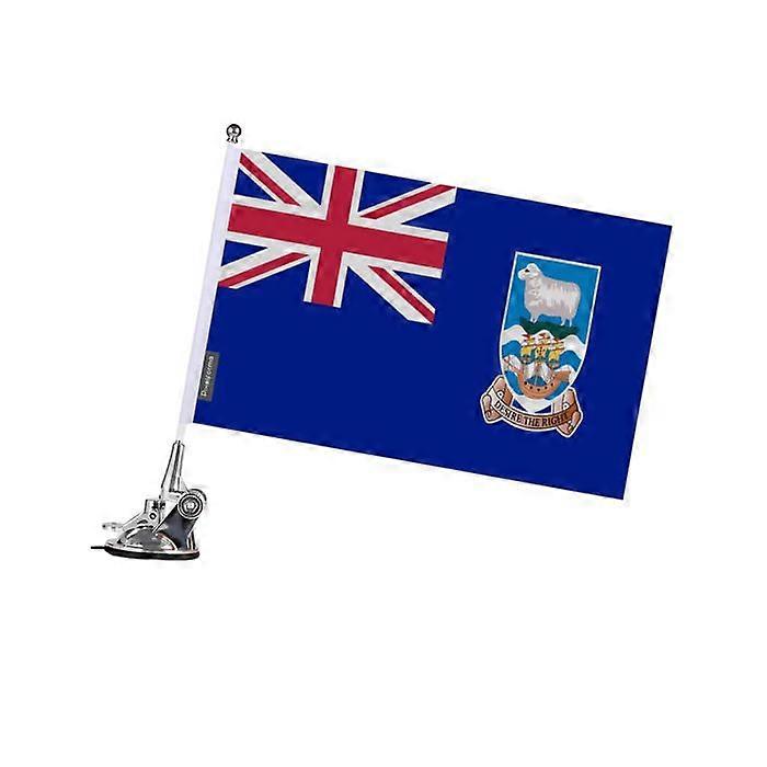 Suction Cup Flagpole – Falkland Islands Flag – 27 x 35 cm – Polyester – Stainless Steel