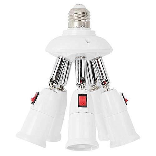 E27 Splitter 2/3/4/5 Heads Lamp Base Adjustable LED Light Bulb Holder Adapter Converter Socket Lamp Bulb Holder (Color: 5 in 1)