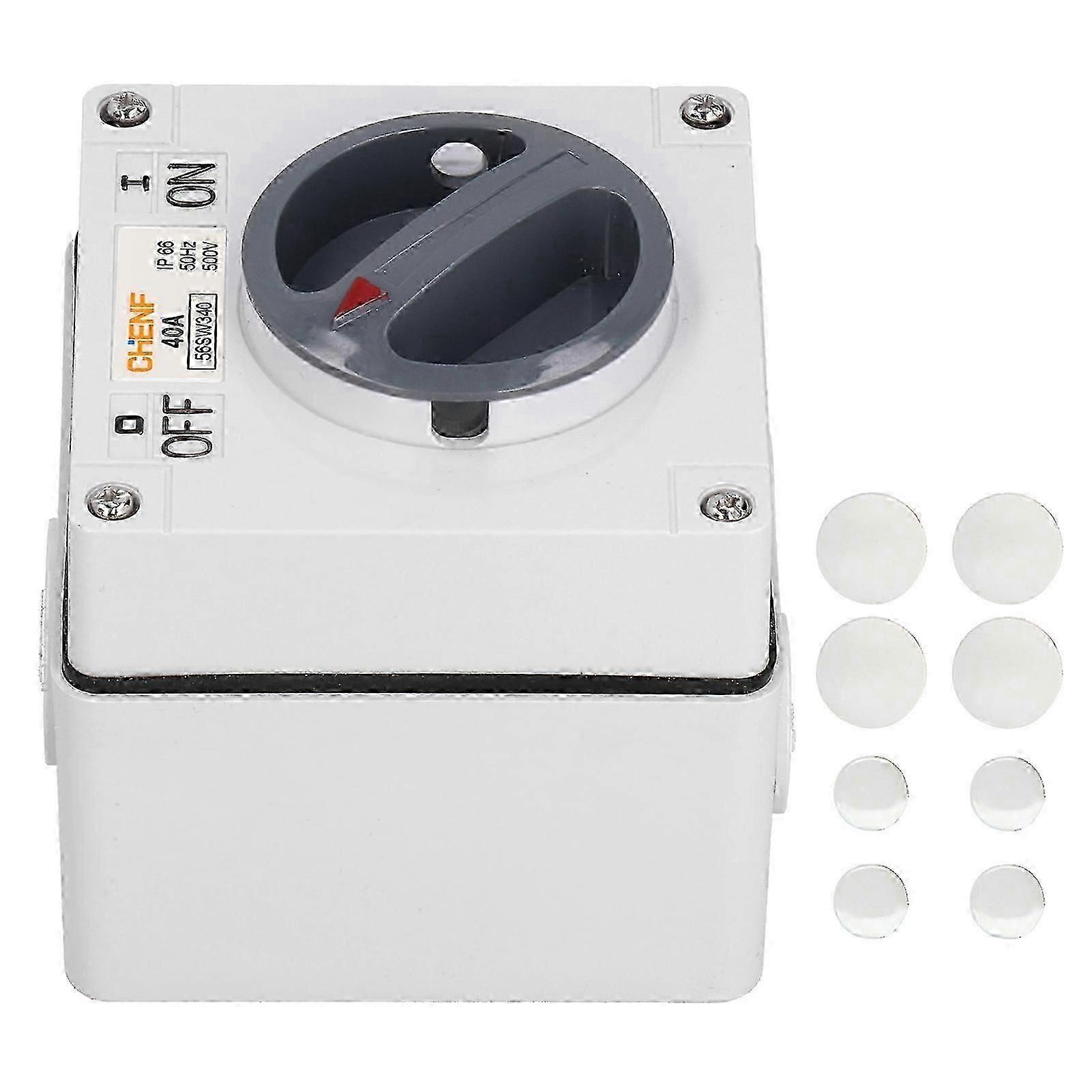 Outdoor Waterproof Switch Socket Dustproof Isolation Rotary OnOff Buttons Indicators 500V(3P40A )