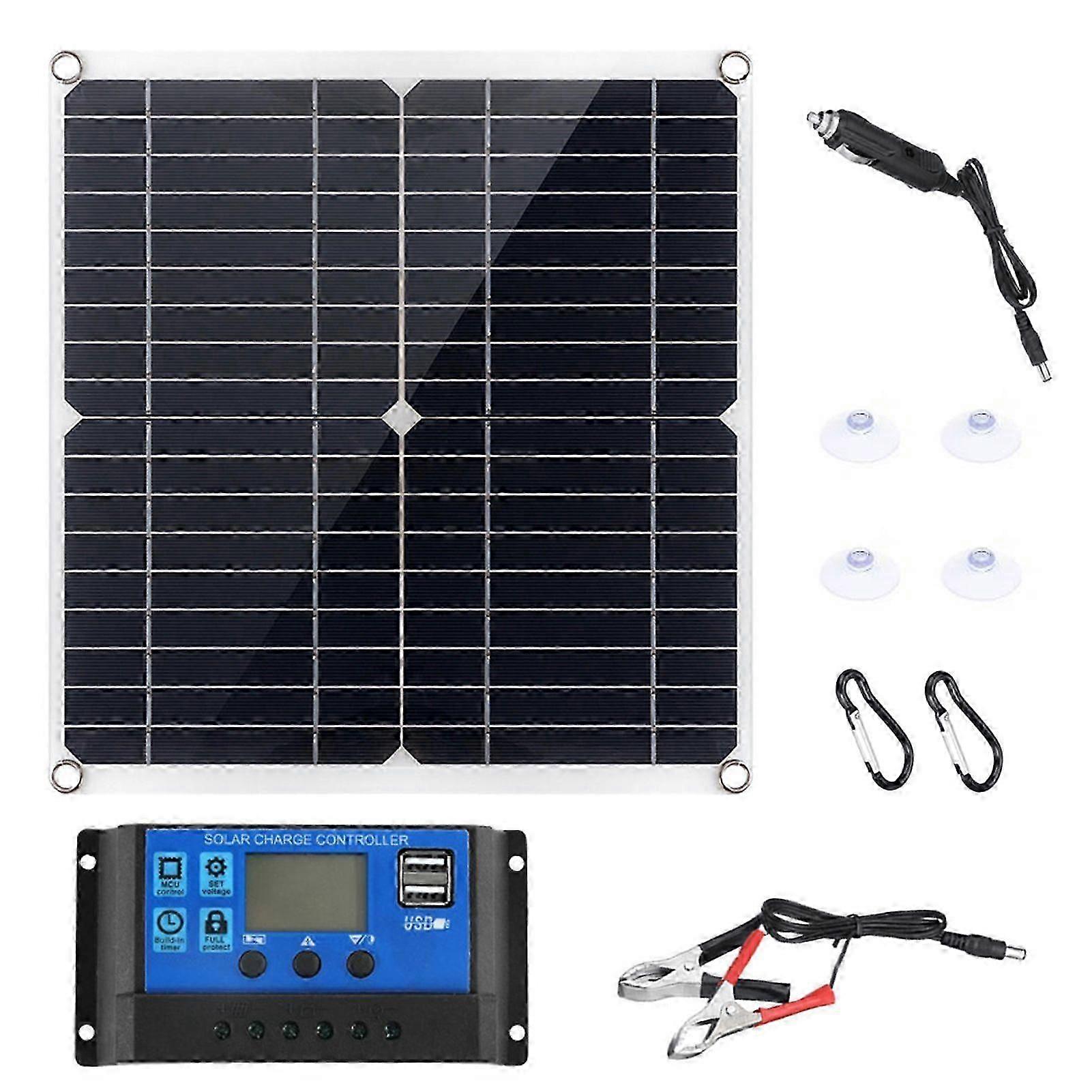 Aodai Flexible Solar Panels Kit 20W with 300W Controller 12V Power Supply USB Charging Interface Sol