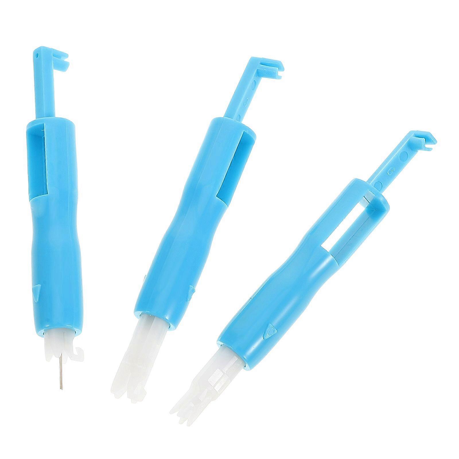 3pcs Sewing Needle Inserter Needle Threading Tool for Sewing Machine (Blue)