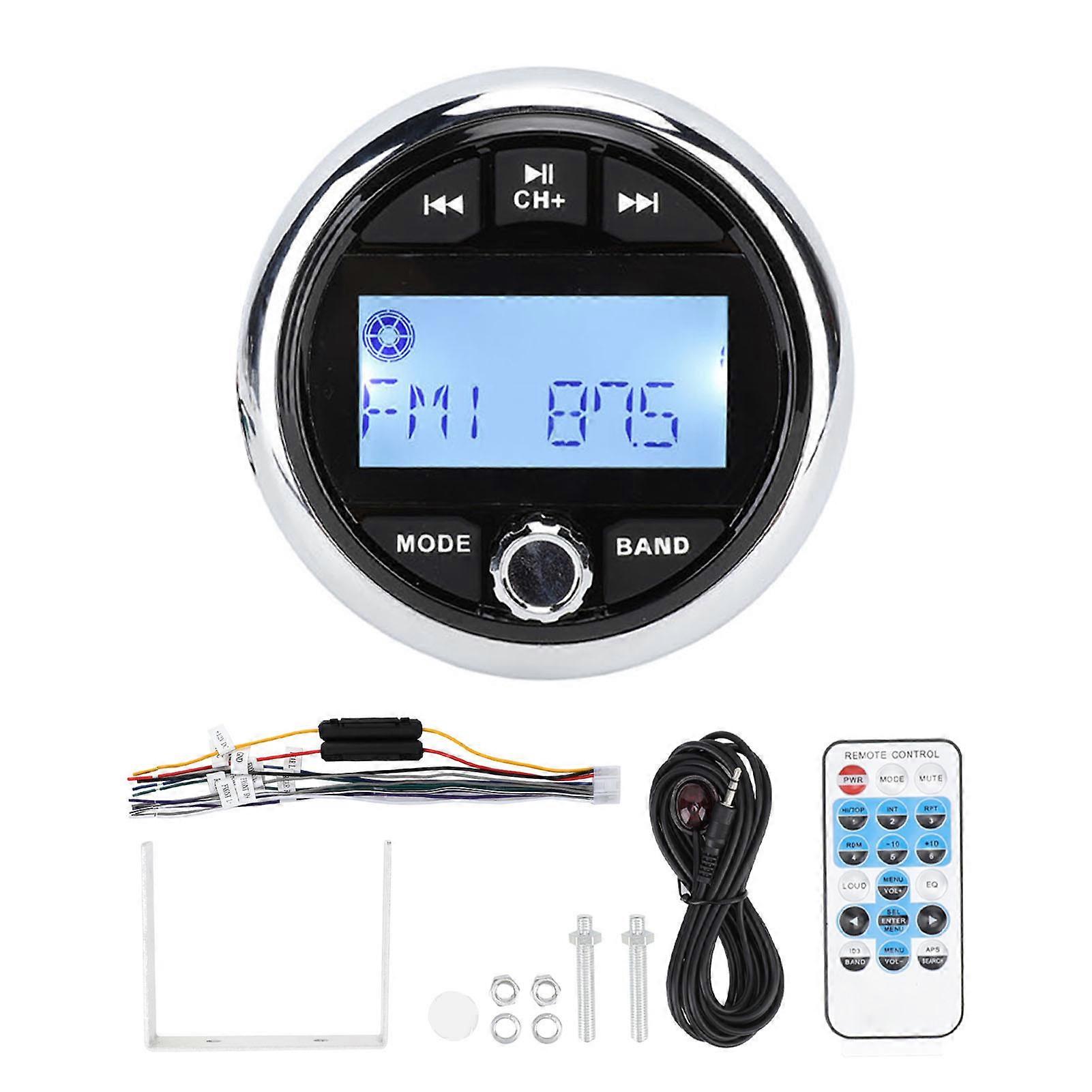 12V Marine Stereo Receiver Bluetooth MP3 Player Digital Media Audio System for Yacht RV Boat Ship Engineering Vehicle