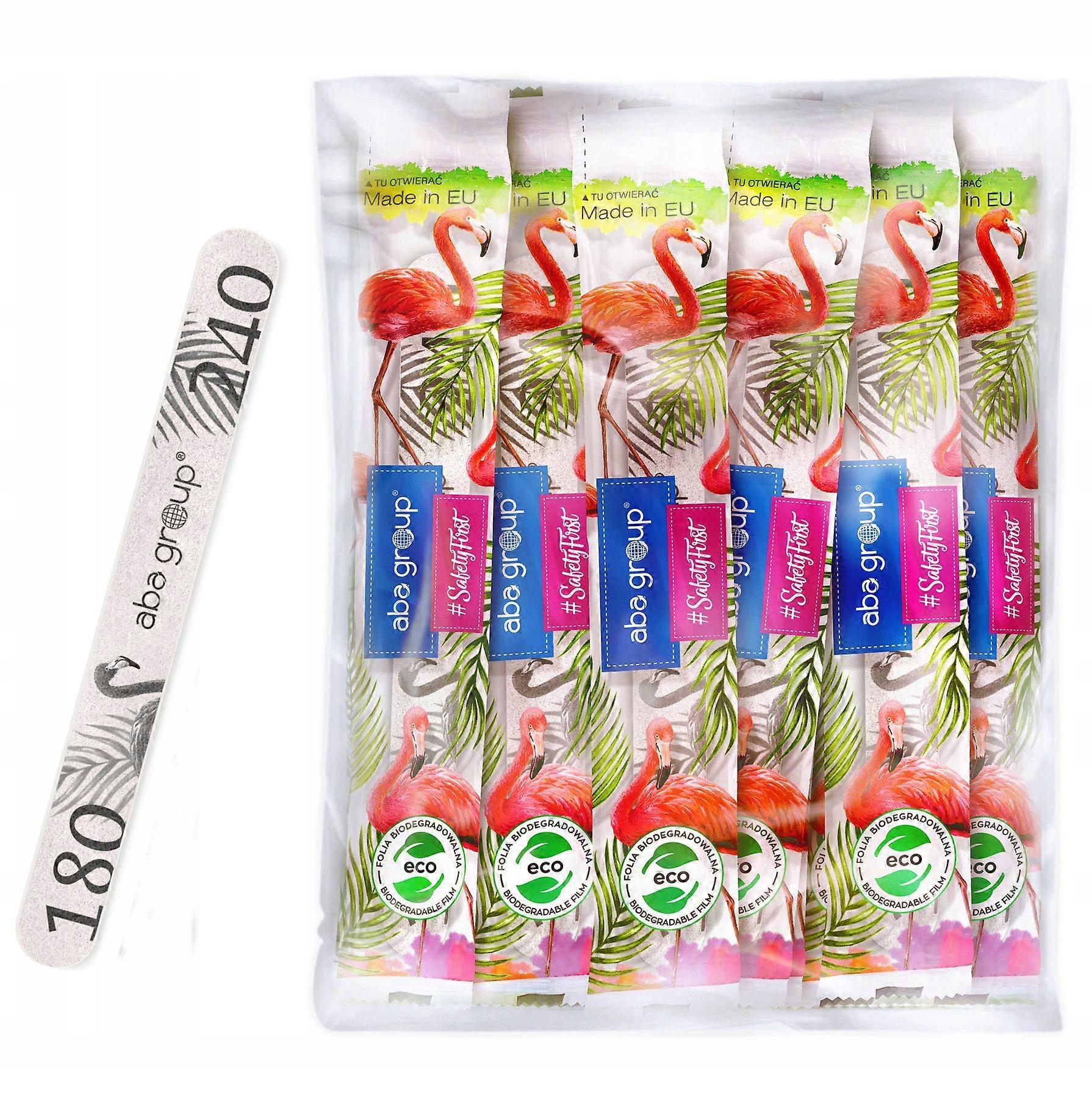 Aba Group SAFE PACKAGE Nagelfeile STRAIGHT 180/240 SLIM - FLAMINGO, 25 Stück