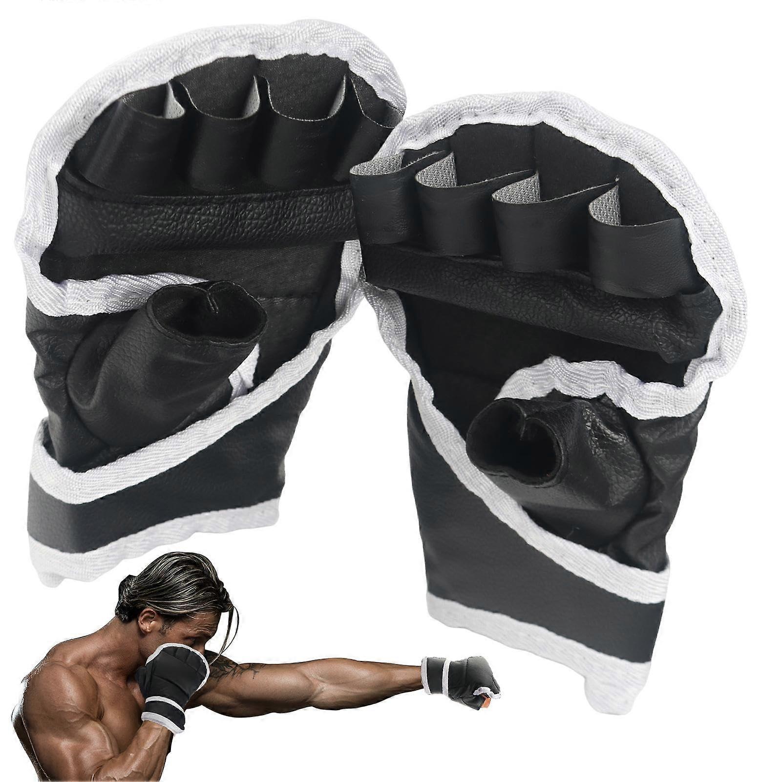 Boxing Training Gloves Half Finger - Shockproof Karate Gloves for MMA, Sparring, Fitness | Portable Lightweight Design