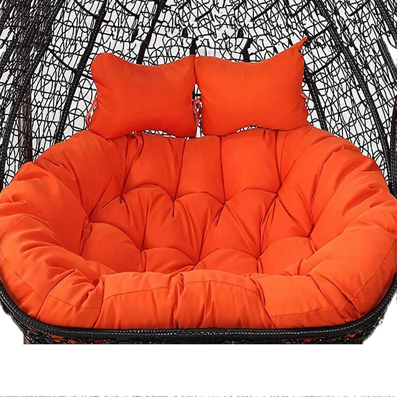 Double egg chair cushion, waterproof, for 2 people, removable, orange