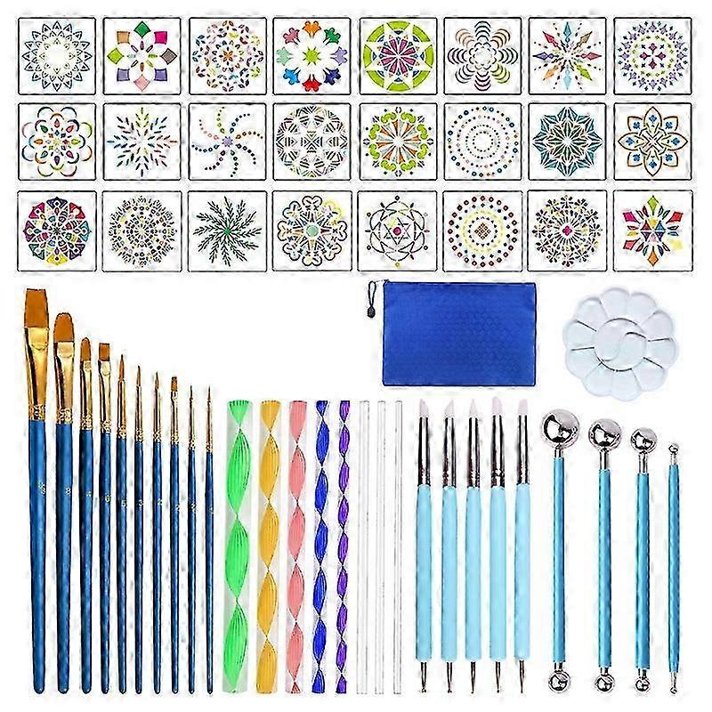 2025 53 PCS Mandala Drawing Tool With Storage Bag