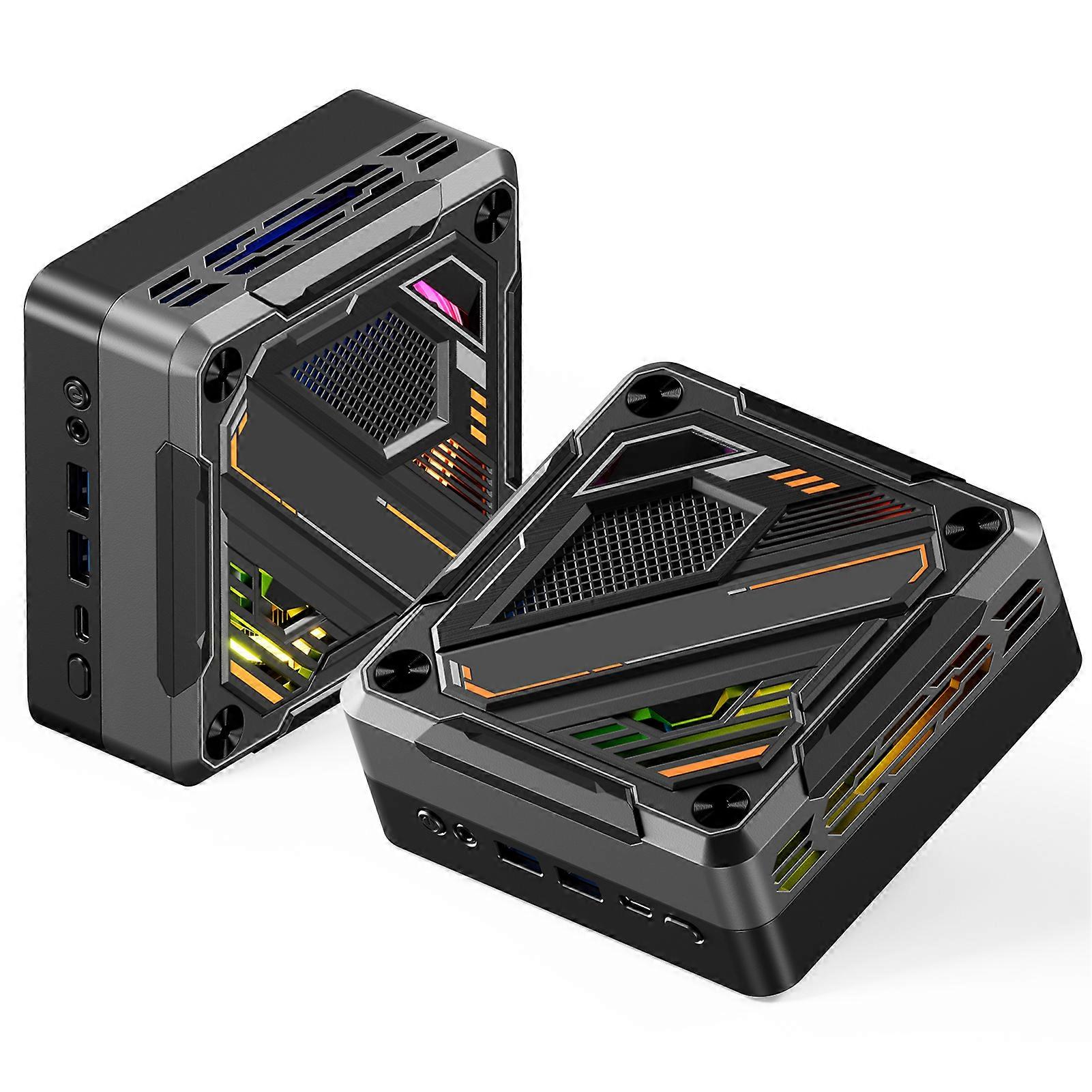 Mini PC Mini Desktop Computer 8 Cores 16 Threads RGB Lighting WIFI6 BT5.2 Support 4K Triple Screen Display for Office Conference