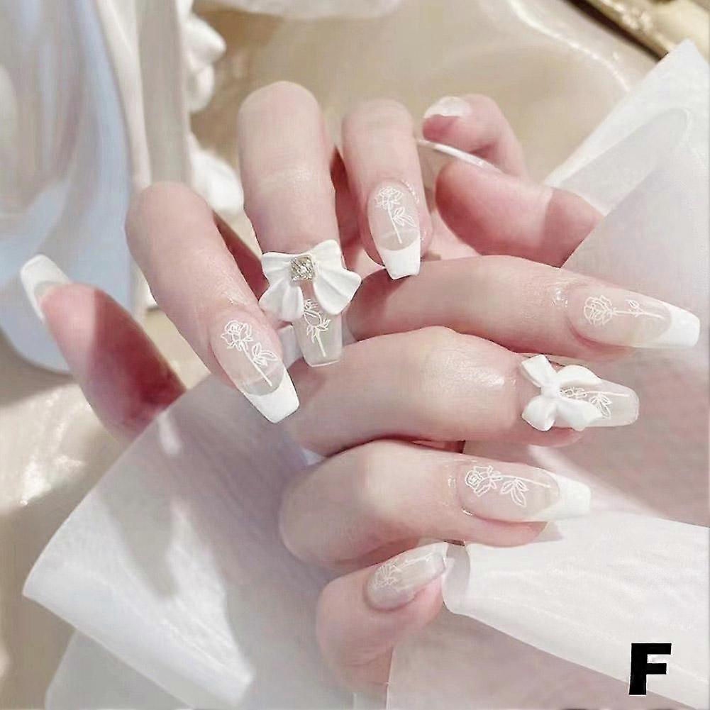 WR081(F)$ Wearable nail art medium-length fake nails wearable girl nail art nail tips