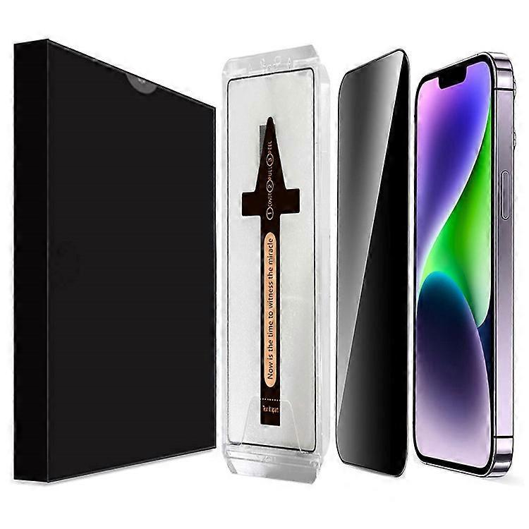 Compatible For iPhone 14 Plus Anti Spy Tempered Glass Screen Protector with Automatic Dust Removal Tool