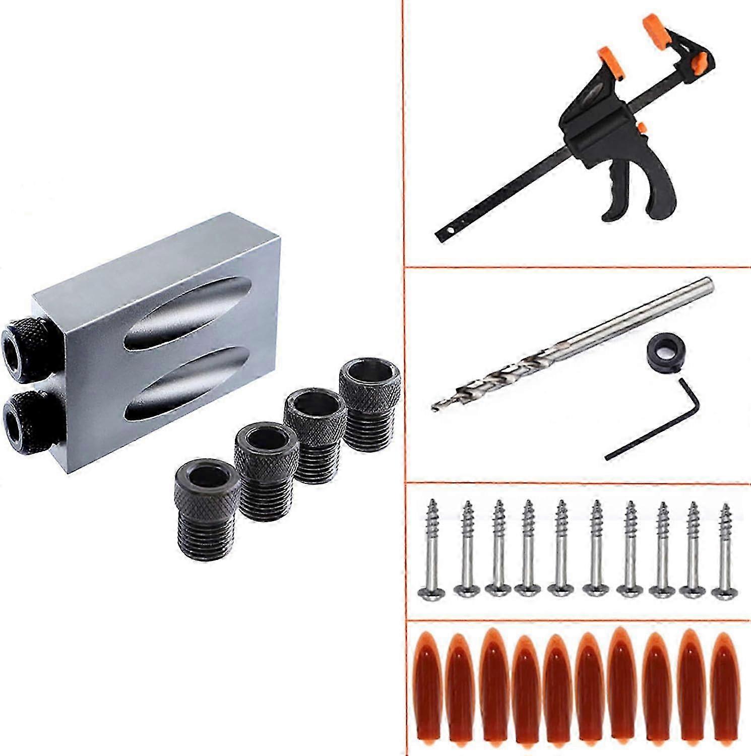 15 Degree Angle Drill Jig for Woodworking with 31 Pieces for Various Brand Projects