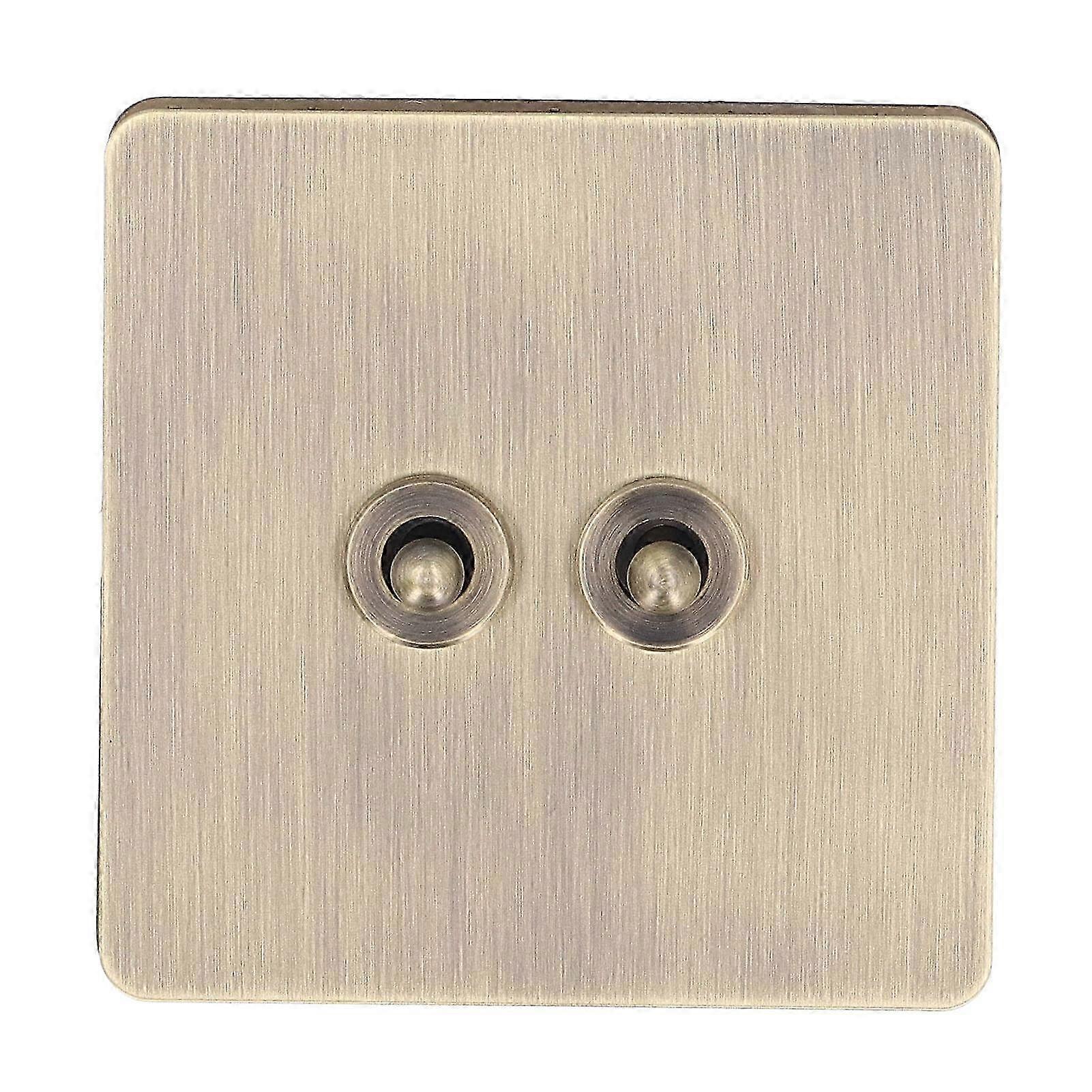 2025 2 Way Toggle Switch Antique Bronze Texture Stainless Steel Panel Toggle Switch AC250V