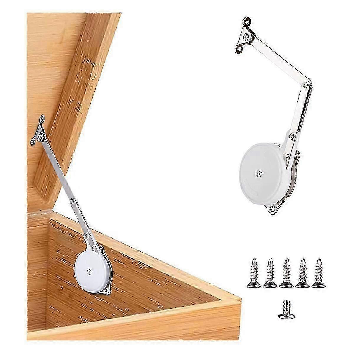 1 Pack Soft Close Hinges for Toy Boxes, Wooden Chest & Storage Trunk - White