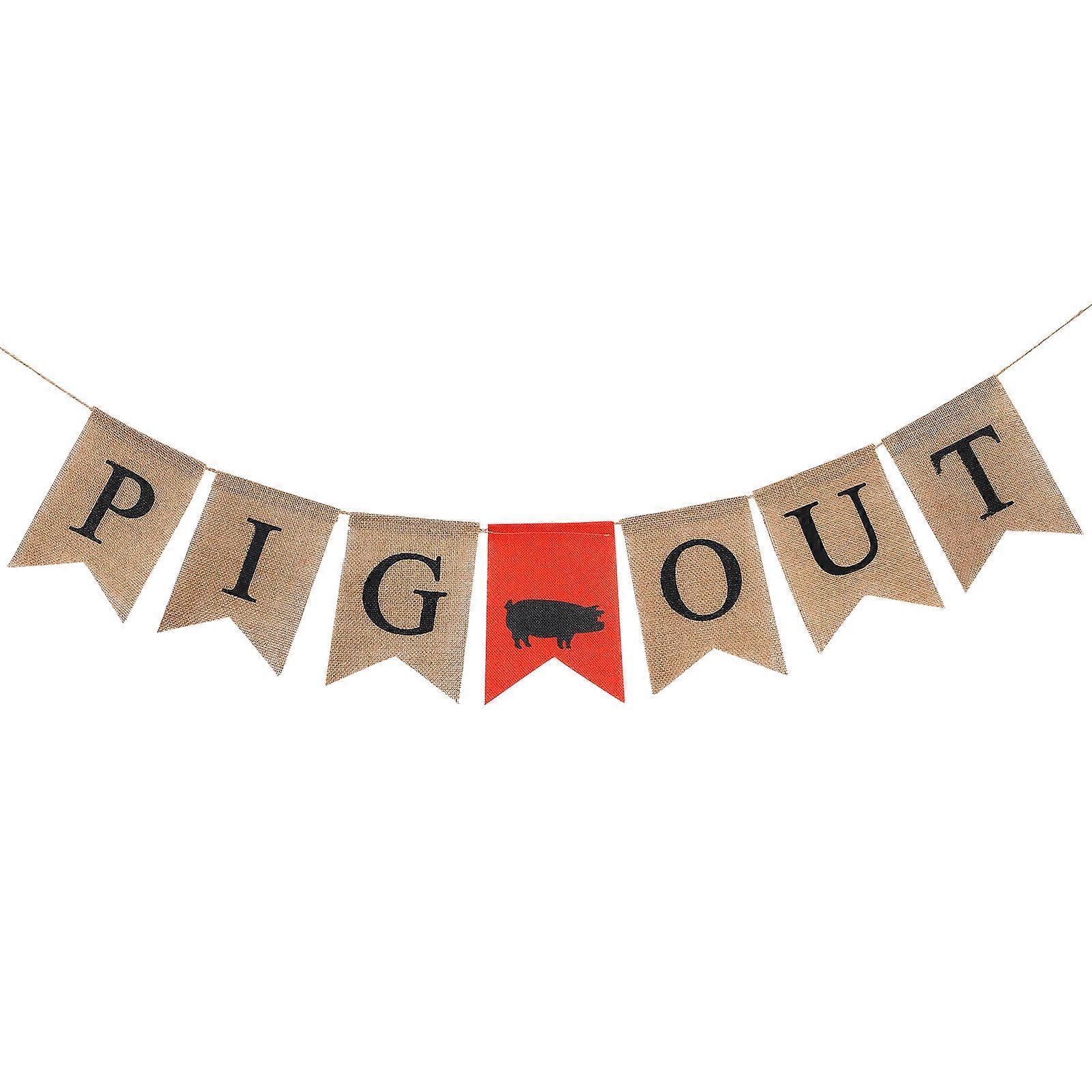 Party Decoration Banner with Pig Motif, Elegant Design for Special Occasions