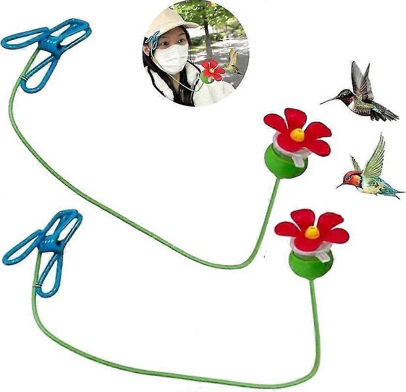 Hat Hummingbird Feeder, Mini Hummingbird Feeder with Random Color Clip,Easy to Clean Refill Plastic Humming Bird Feeder, 10ml Hummingbird Feeders Outd