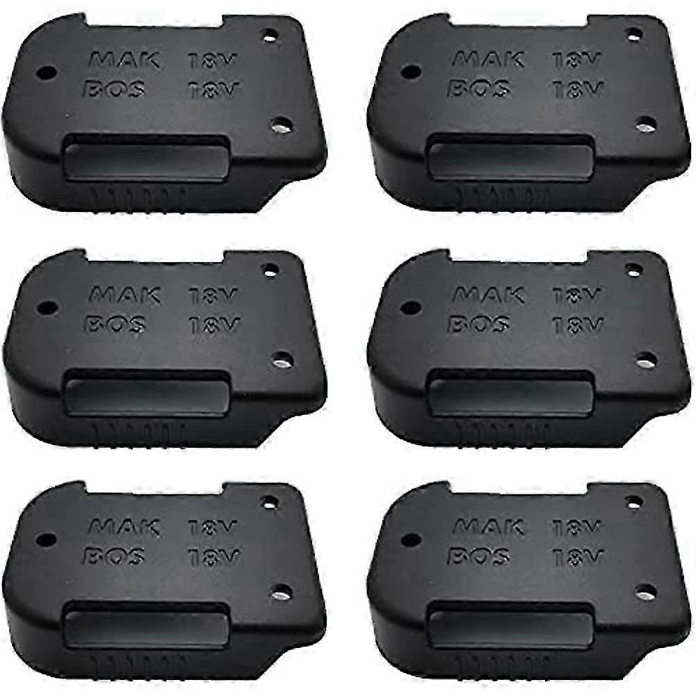 6-Pack Battery Mounts Holder for 18V Tools, Compatible with Multiple Brands