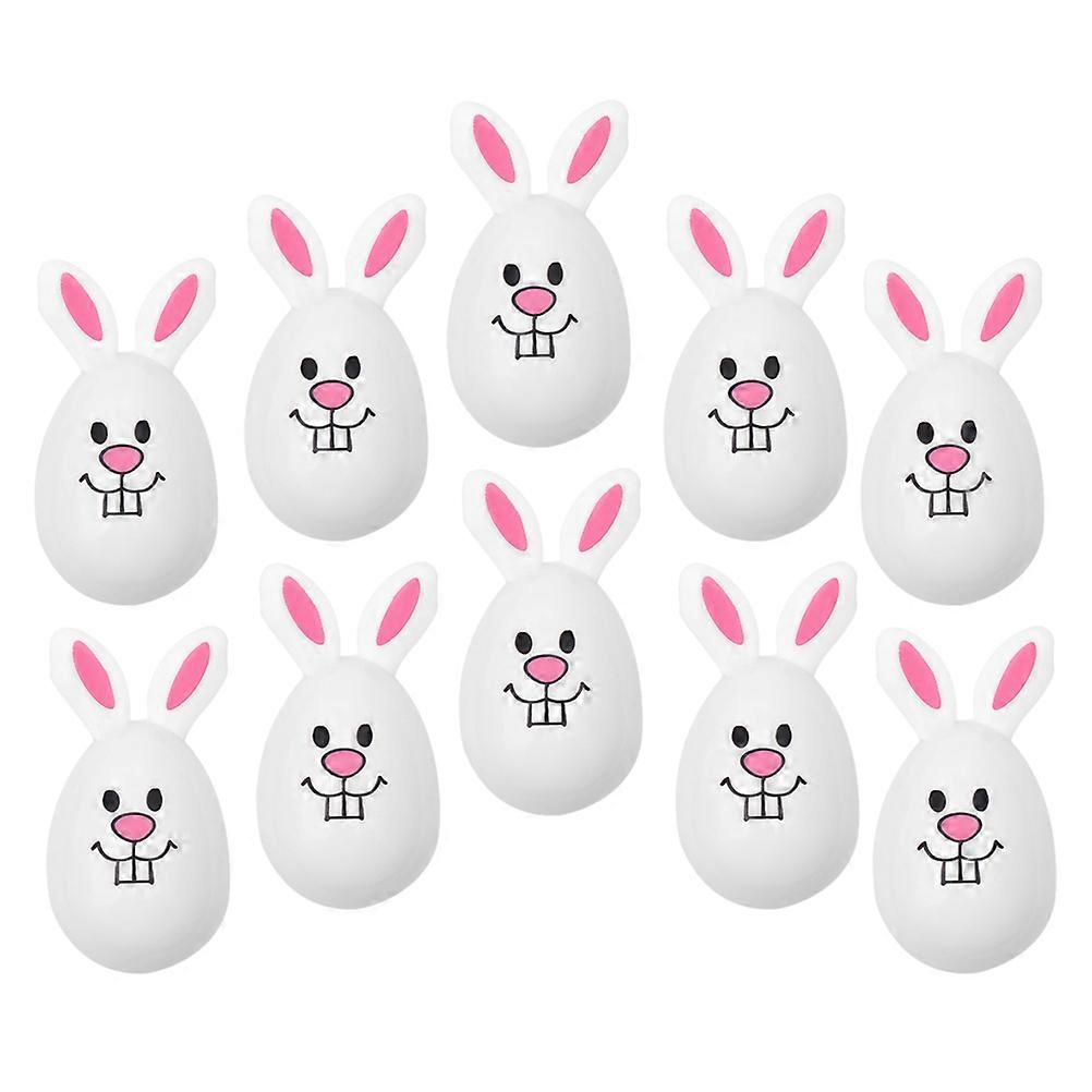Fillable Easter Eggs Rabbit Shape Eggs Openable Eggs For Favors And In White 10Pcs