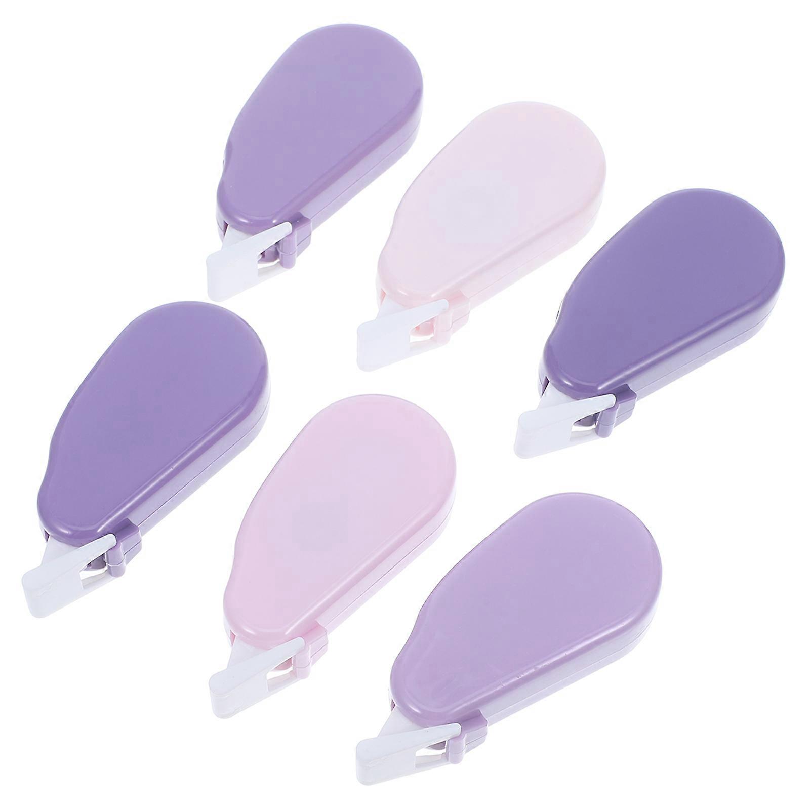 6pcs Portable Correction Tapes for Students, School & Office Supplies Ergonomic Design, Instant Dry Writing Eraser Roller, Easy to Use Purple