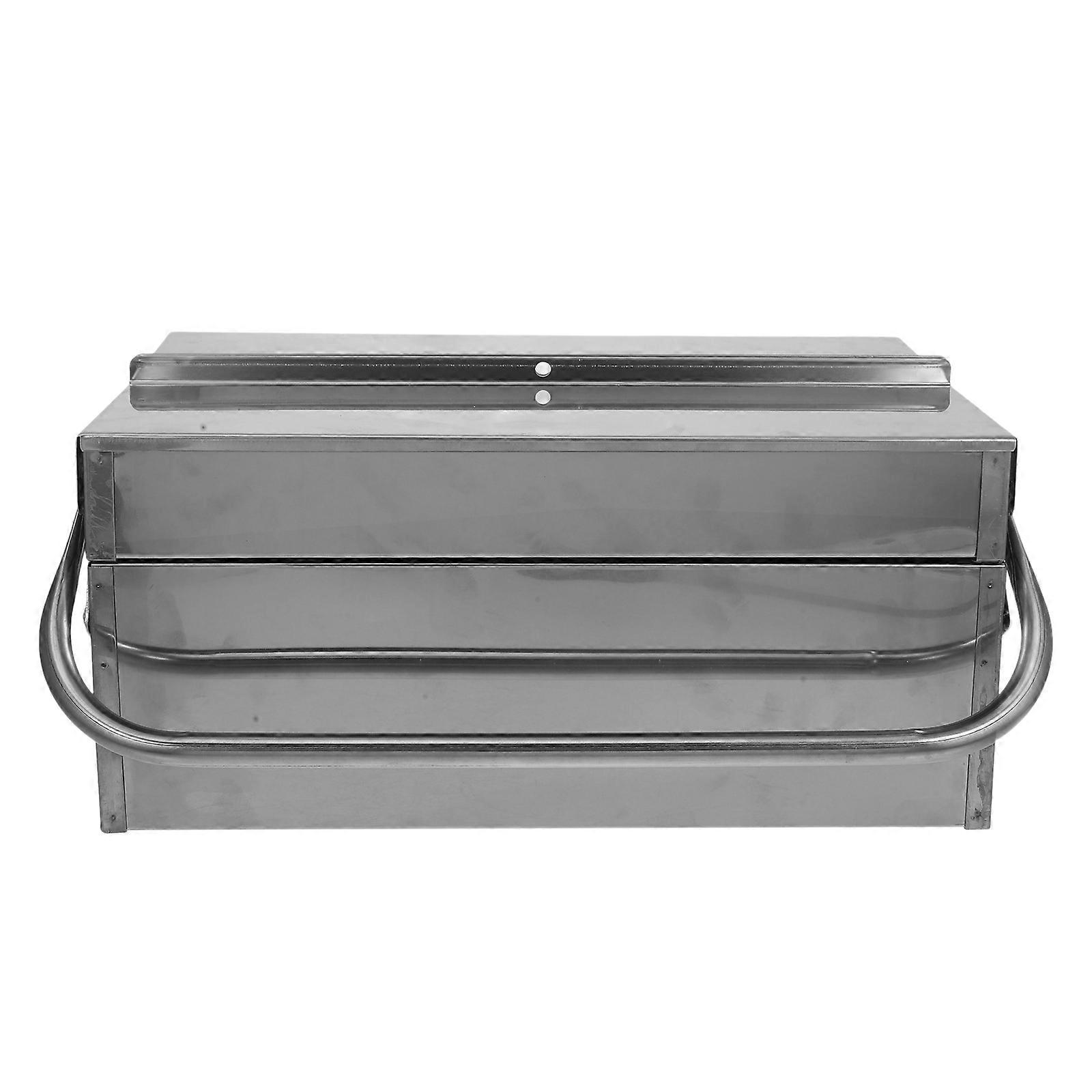 Portable Toolbox Stainless Steel Material Tool Box For Men Diy Enthusiasts 35.50X20.00X16.00CM Security Safeguard 1Set