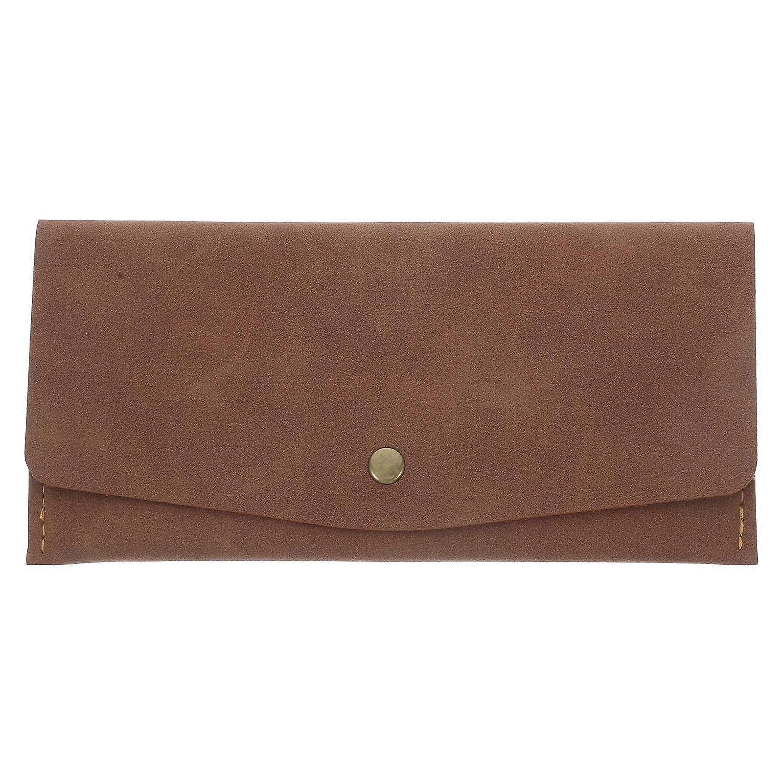 Cash Wallet for Women Men, Reusable Budgeting Envelope Organizer with Multiple Card Slots and Snap Closure, Light Brown, Artificial Material