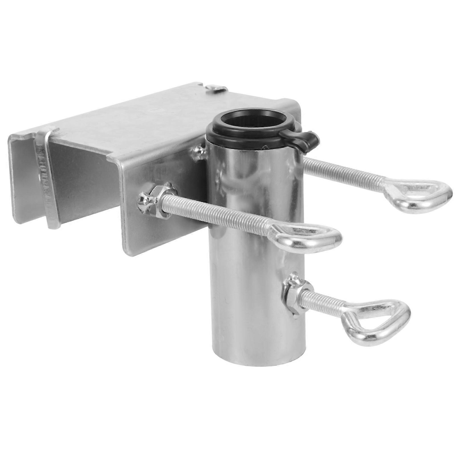Deck Railing Umbrella Holder Parasol Holder Stable Clamping Gardening Silver 15.00X12.00X11.00CM Adjustable Base 1Pcs
