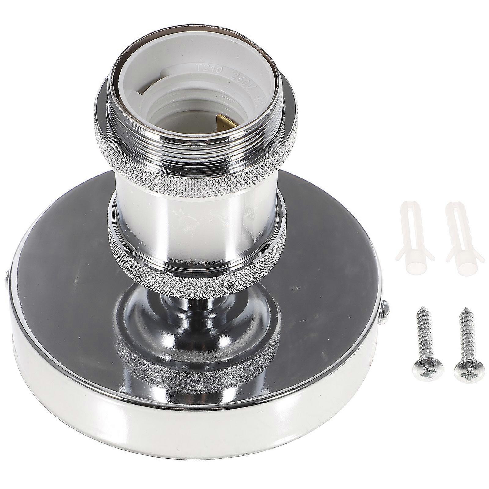 Ceiling Light Socket E27 Lamp Bulb Holder Restoring Old Lamps Stainless Steel Round Shape Dining Room 3.73X3.54X3.54in 1Set