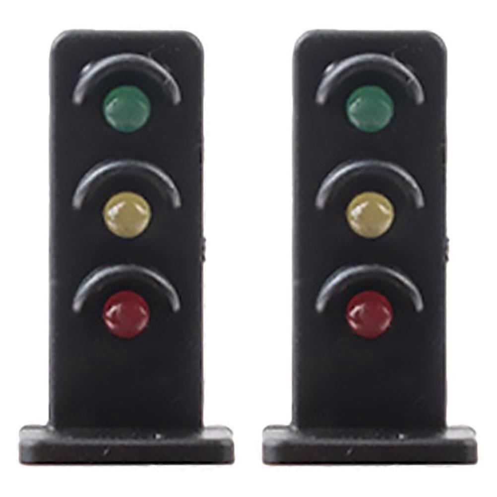 Model Railway Signal Light Railroad Light Model For Sand Table Decor Black 1.3X2.7CM 3V/12V Voltage Compatibility 2Pcs