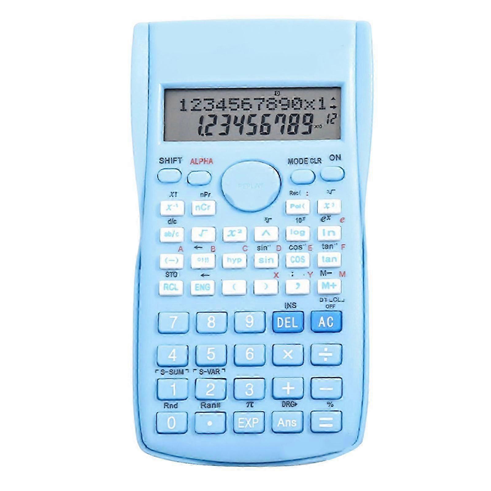 Scientific Calculator 12 Digit 240 Functions Multifunction Large Display Function Calculator with Sliding Hard Cover Blue