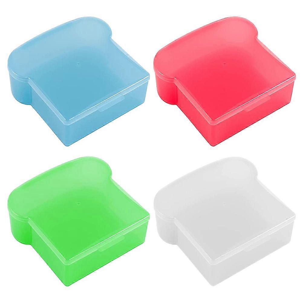 Assorted Color Plastic Bento Storage Box for Food and Snacks Perfect for Camping and Picnics 4pcs