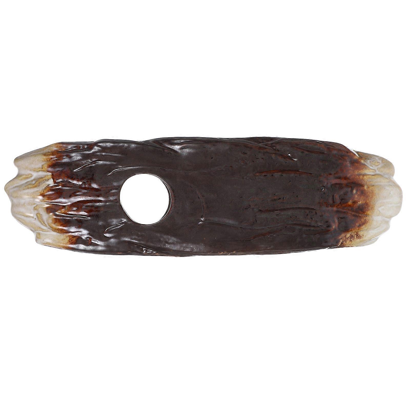 Fountain Outlet Ceramic Decorative Feature Rectangular Shape Garden Fountain Accessory Brown Color 26.00X8.0jomX2.00CM 1Pack