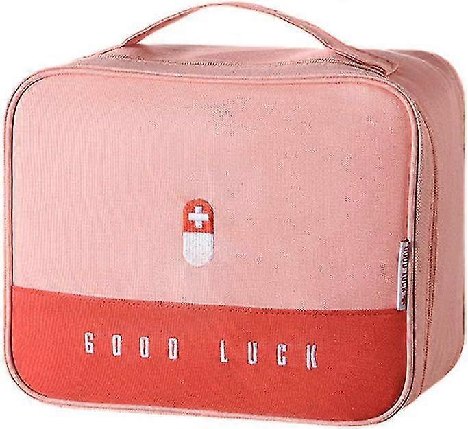 Large Pink First Aid Bag - Emergency Bandage Bag for Travel, Home, Hiking, Camping, Car and Office
