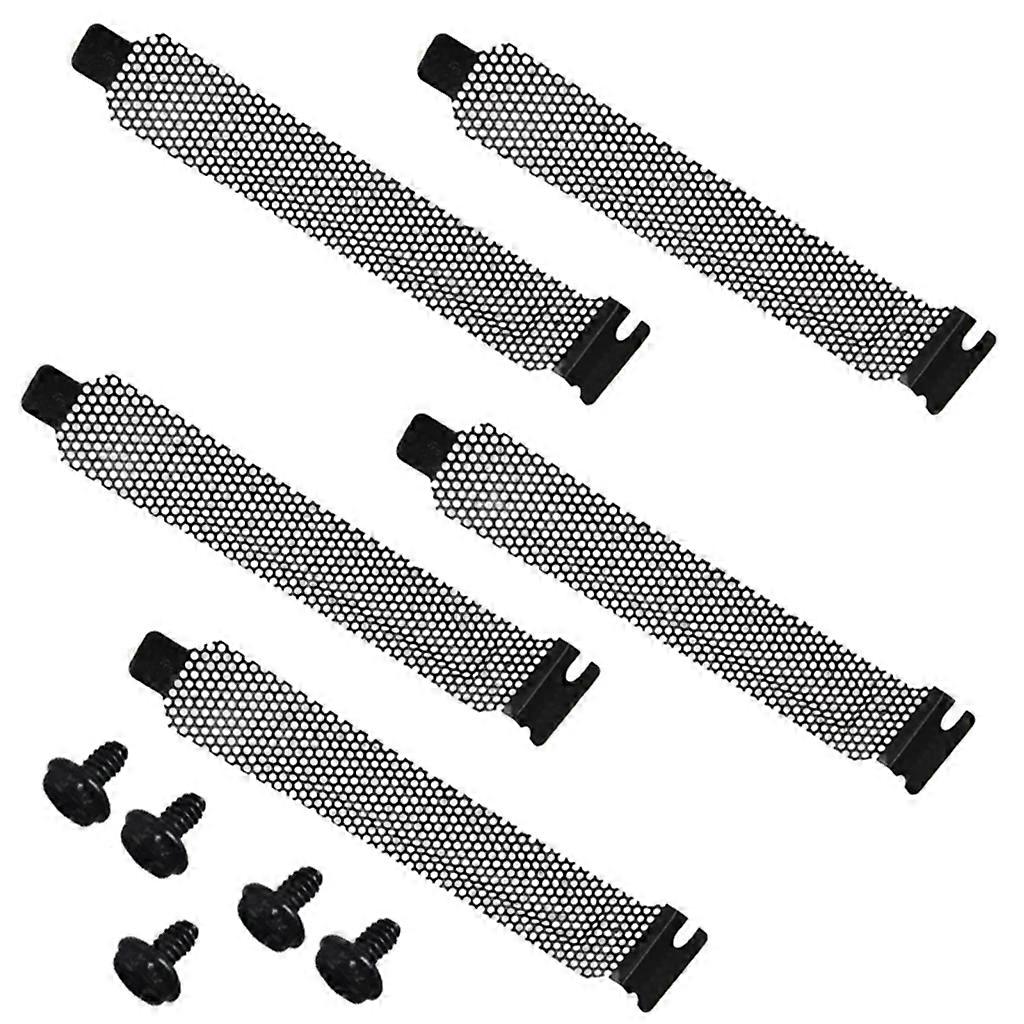 5 pièces de couverture PCI-E Plaque d’obturation de filtre à poussière en acier dur, couvercles de fente ventilés. Accessoire informatique.