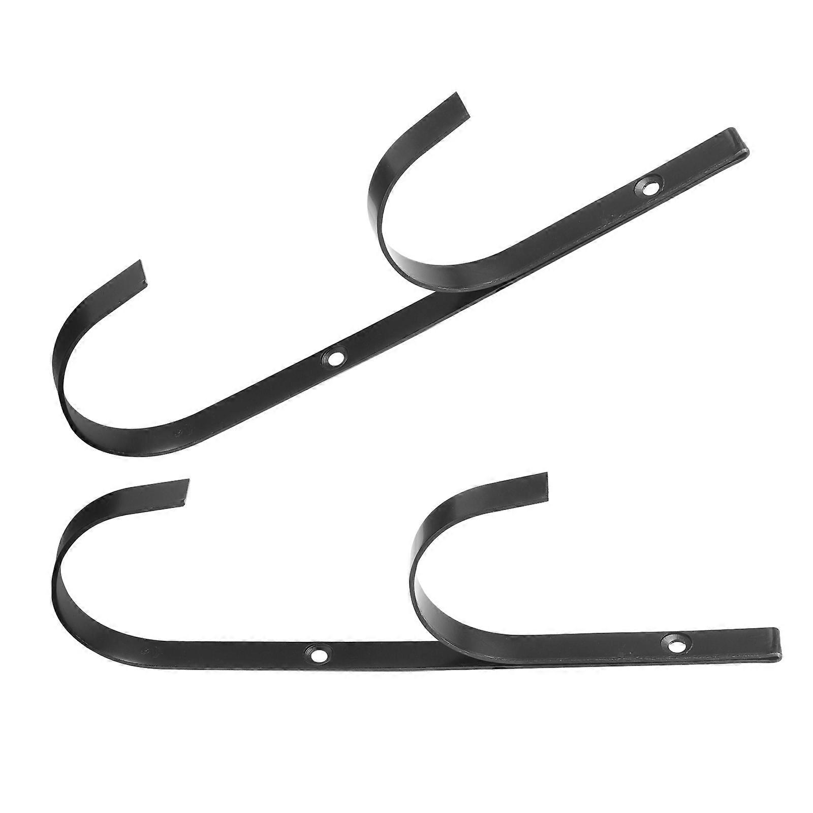 Swimming Pool Pole Hooks Multi-Use Pool Hooks For Homeowners Outdoor Use 7.3X2.2X0.4In Black Iron Holding Pool Equipment 2Pcs